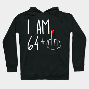 Vintage 65th Birthday I Am 64 Plus 1 Middle Finger Hoodie